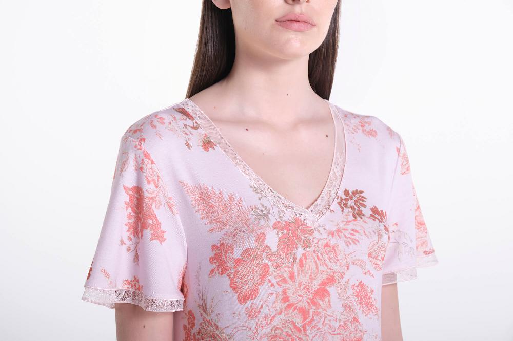 Verdiani Camicia Viscosa Stampa Fiore Offerta per la Festa della Mamma