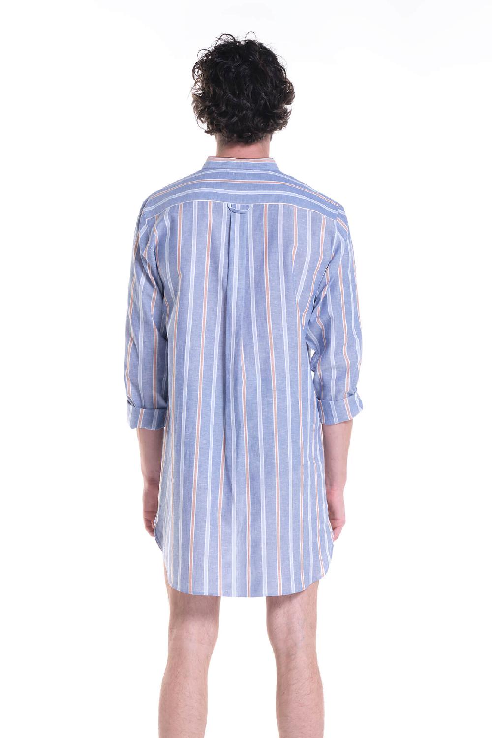 Verdiani Camicia Navetta Riga Lino/Cotone Outlet