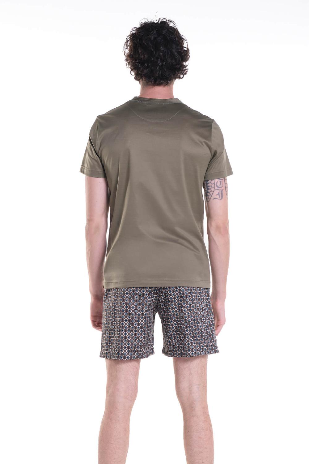 Verdiani Pigiama Jersey Cotone/Rasatello Stampato Vendita Calda