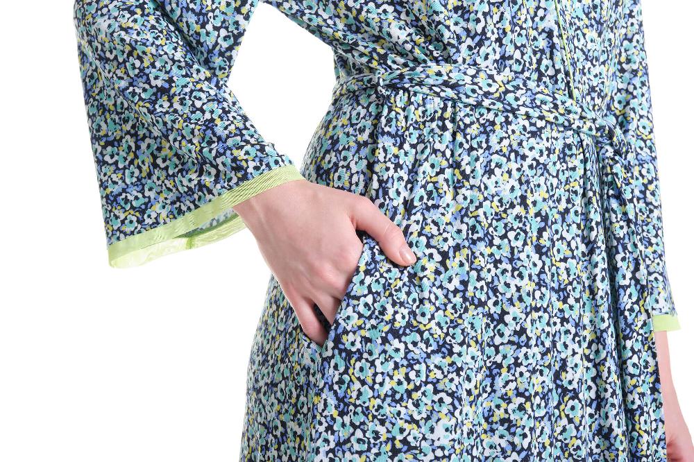 Verdiani Vestaglia Viscosa Floreale In Linea