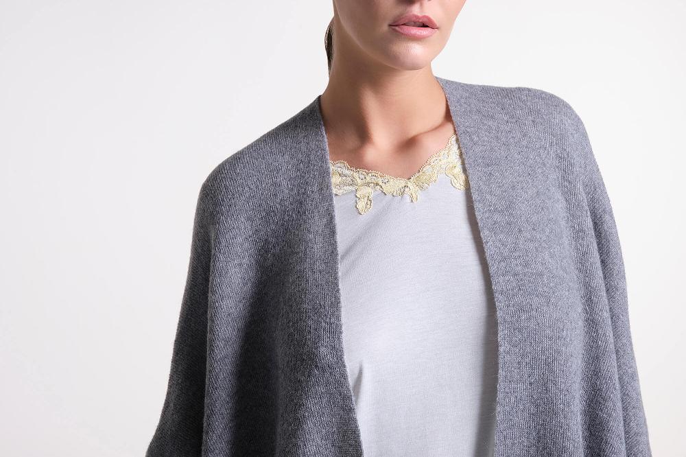 Verdiani Poncho Double Misto Lana Outlet