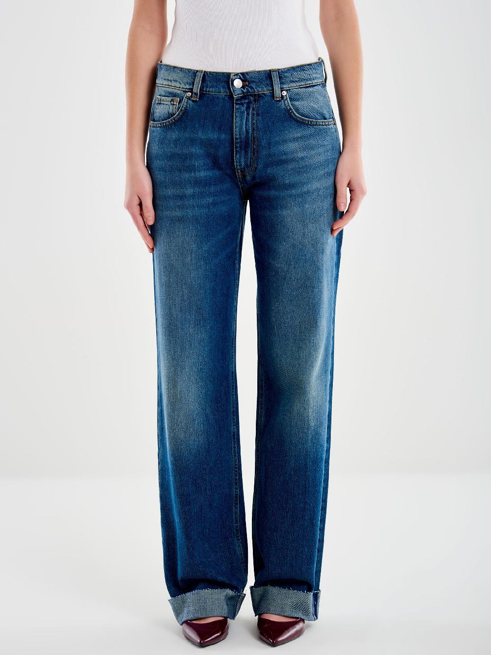 Vicolo Jeans Icon Alex con Risvolto Blu Italia
