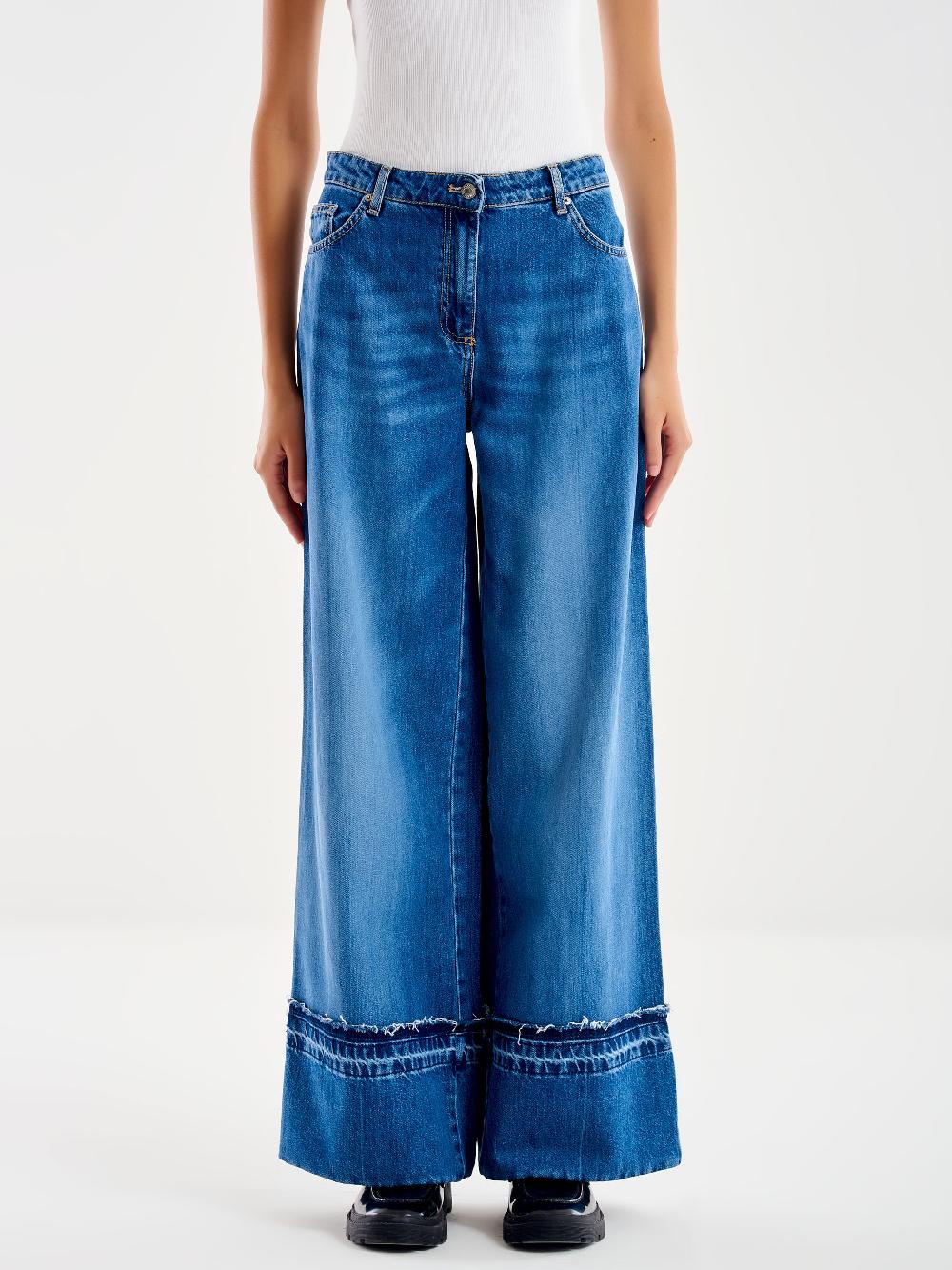 Vicolo Jeans Icon Lexie con Fondo Ricucito Blu Pezzi Unici