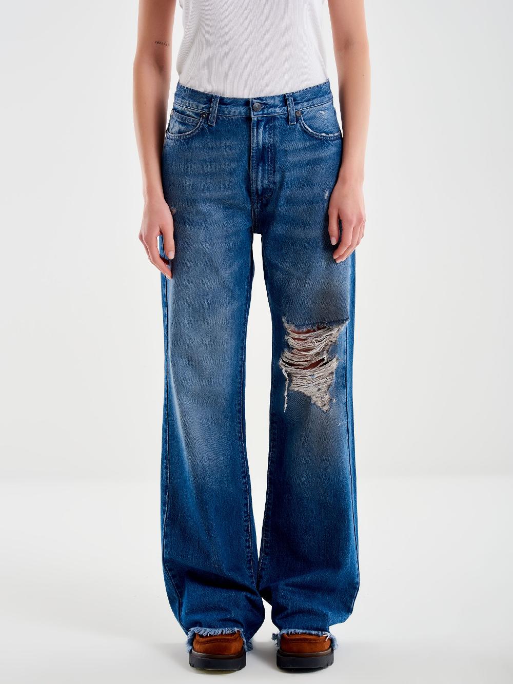 Vicolo Jeans Ampio Zeno Sfrangiato Blu Soddisfazione Garantita