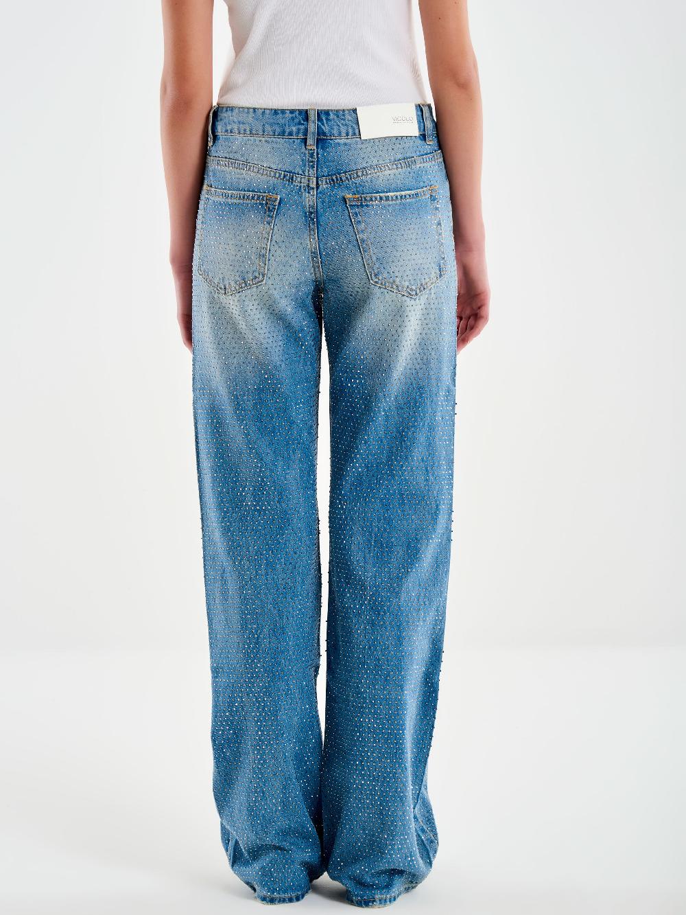 Vicolo Jeans Dalia con Strass Blu Acquista Ora