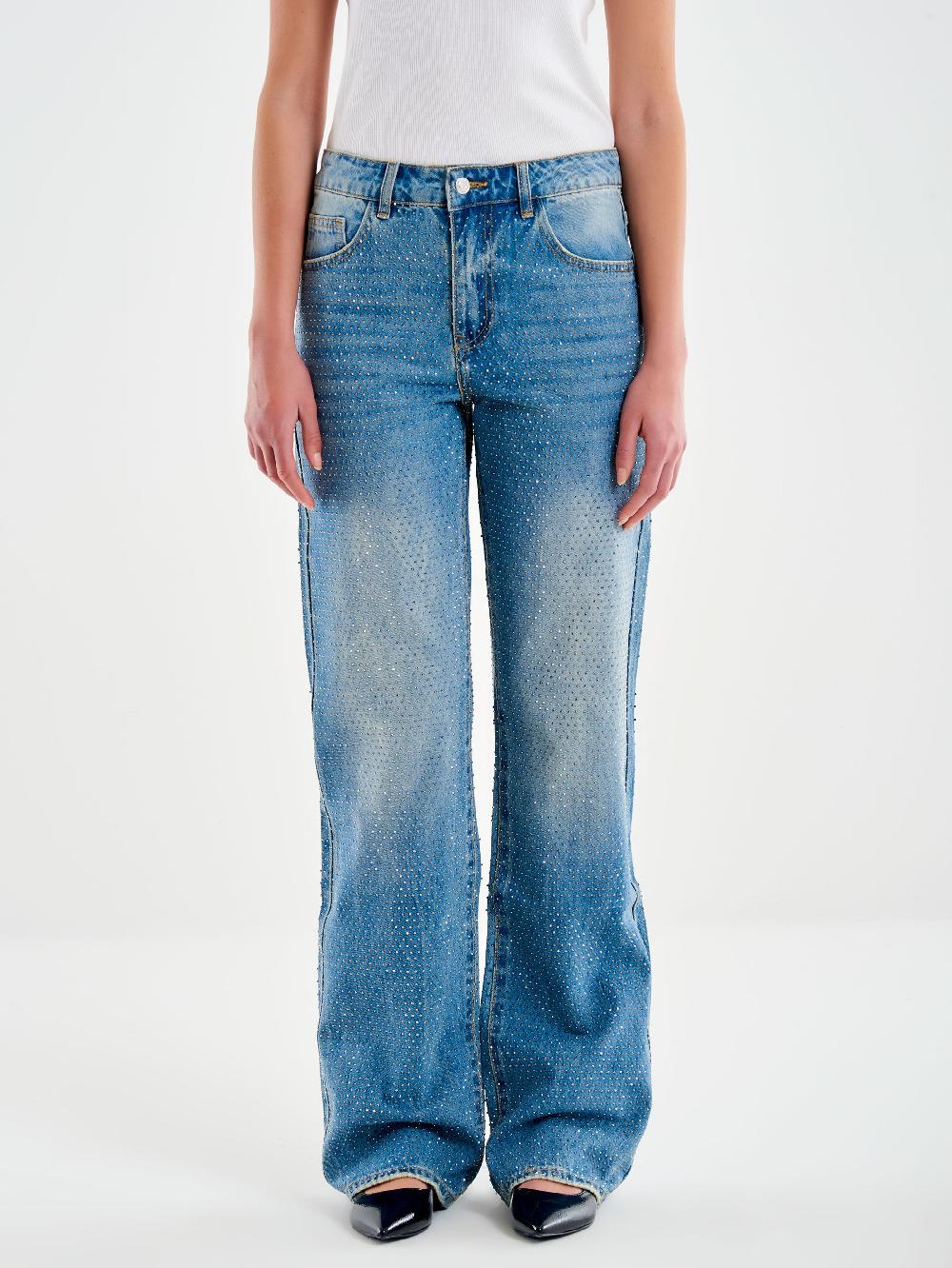 Vicolo Jeans Dalia con Strass Blu Acquista Ora