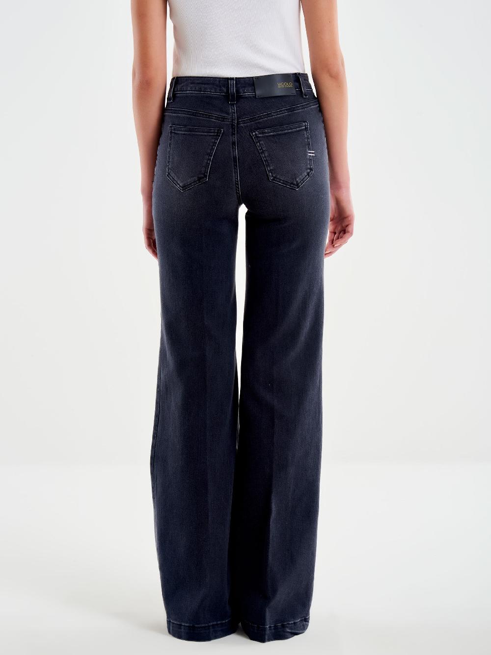 Vicolo Jeans Giudith con Bottoni Nero Nero Fino Al -60%