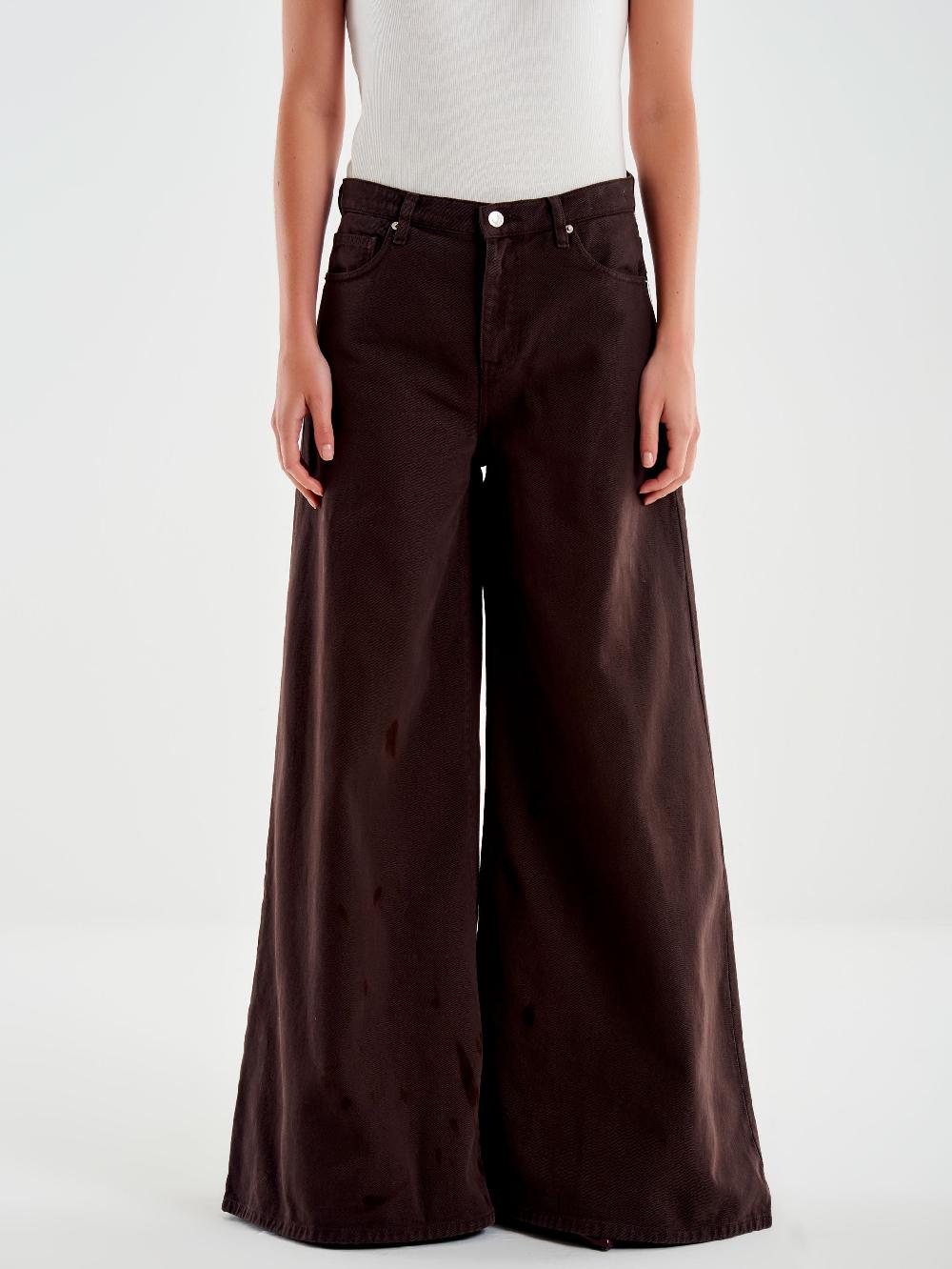 Vicolo Jeans Nikoleta Ampi Marroni Marrone Prezzo Ridotto