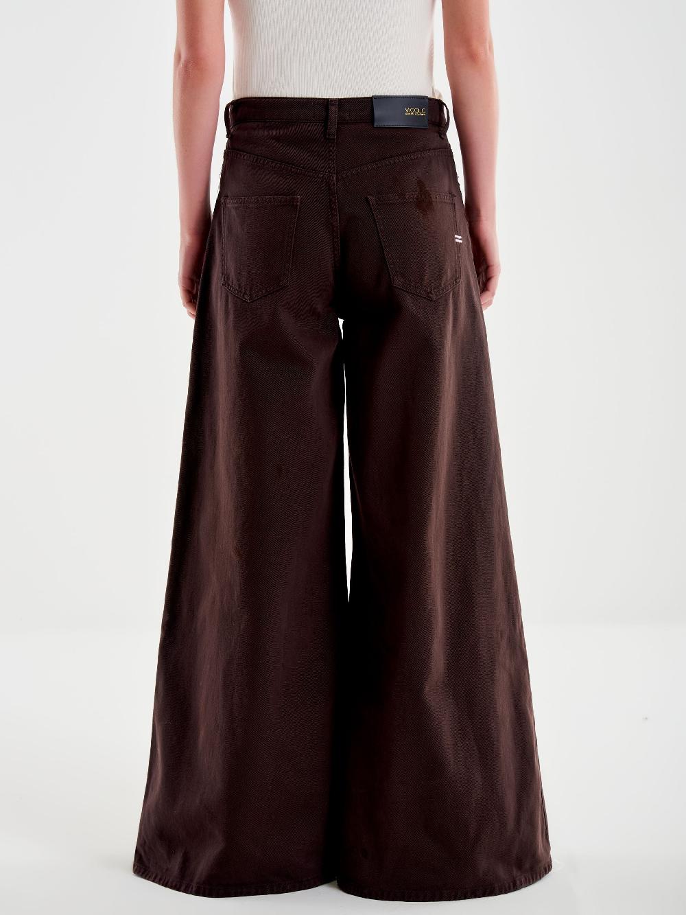 Vicolo Jeans Nikoleta Ampi Marroni Marrone Prezzo Ridotto