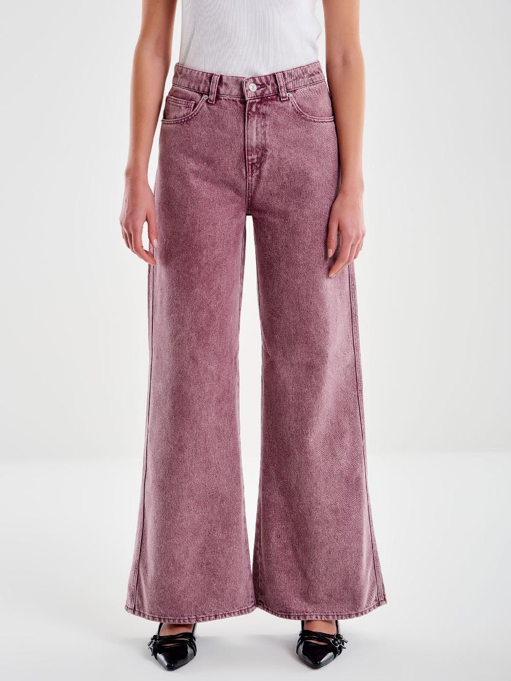 Vicolo Jeans Kia Wide Leg Bordeaux Bordeaux Offerta