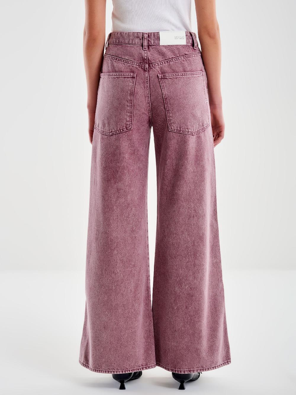 Vicolo Jeans Kia Wide Leg Bordeaux Bordeaux Offerta