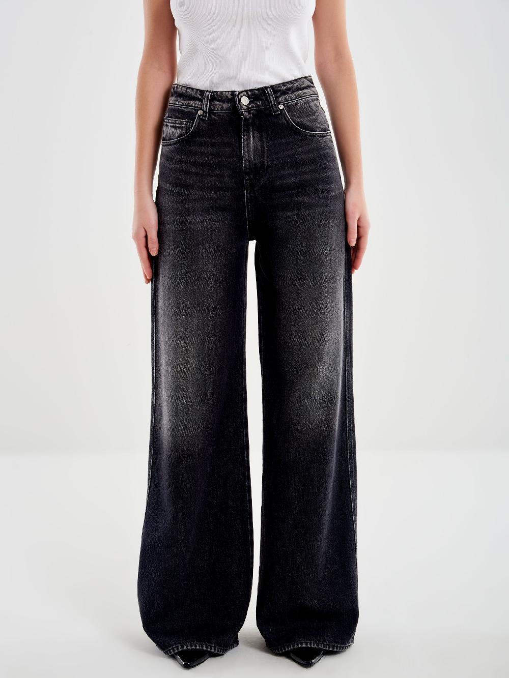 Vicolo Jeans Kia Wide Leg Nero Economico