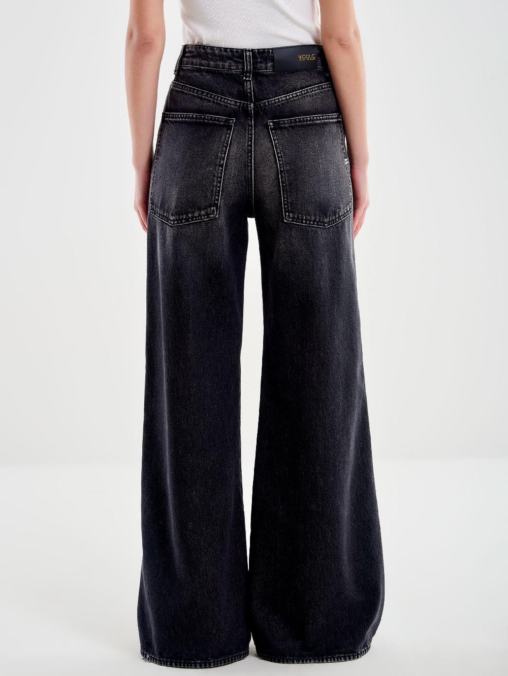 Vicolo Jeans Kia Wide Leg Nero Economico