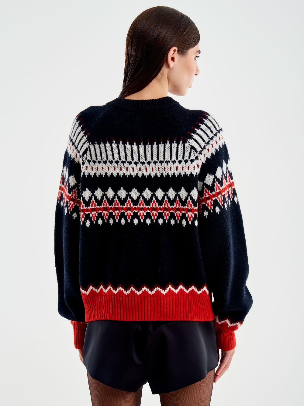 Vicolo Cardigan con Tasche Motivo Jaquard Nero Negozi Online