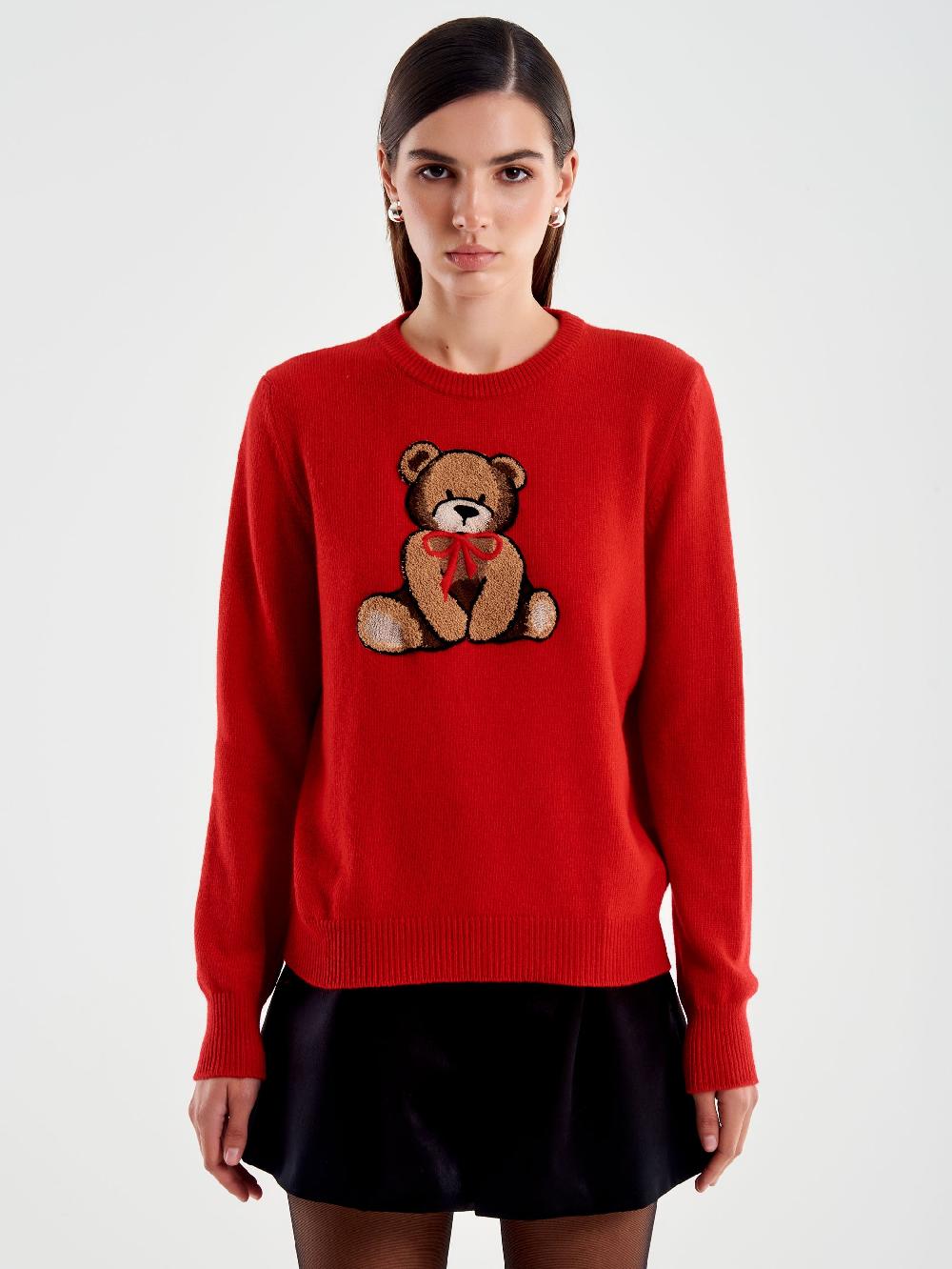 Vicolo Pull Orsetto con Fiocco Rosso Fino Al -60%