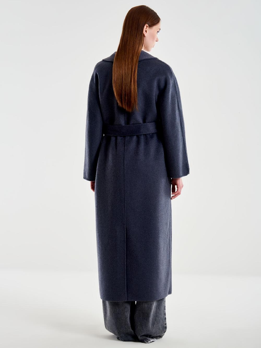 Vicolo Cappotto con Cintura Lungo Grigio Vendita Calda