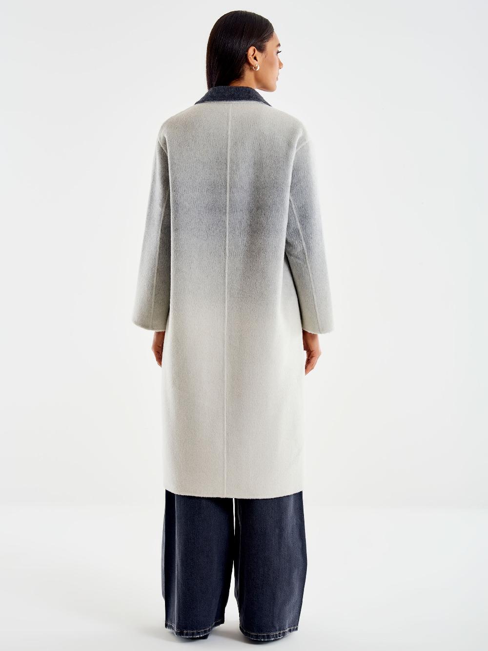 Vicolo Cappotto Ampio Effetto Sfumato Grigio Saldi Di Fabbrica