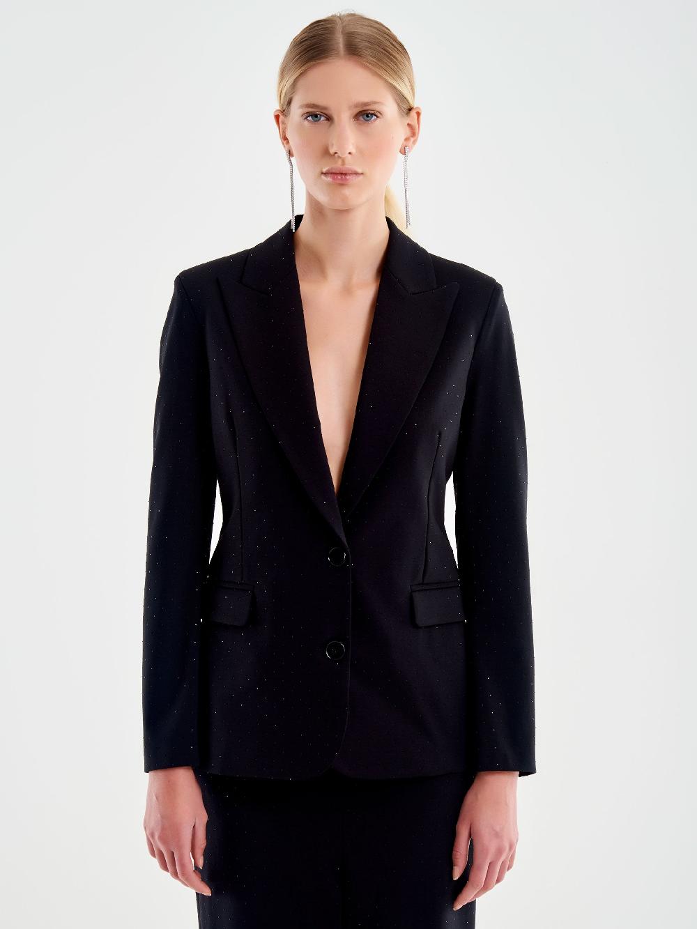 Vicolo Blazer Sfiancato con Strass Nero Italy