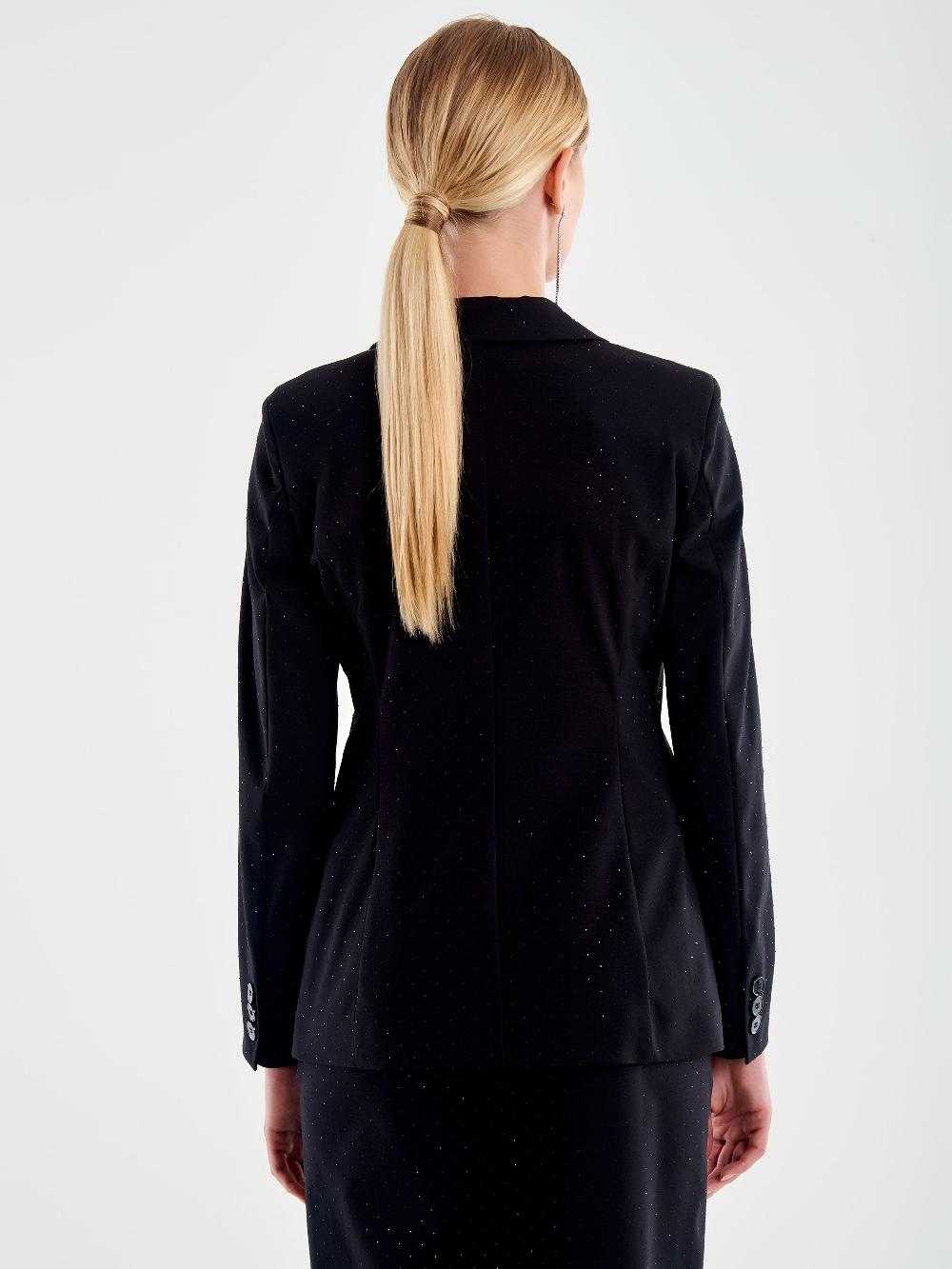 Vicolo Blazer Sfiancato con Strass Nero Italy