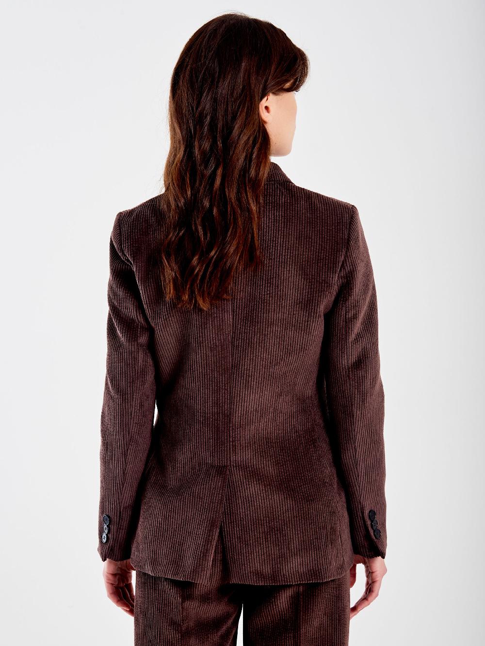 Vicolo Blazer Monopetto in Velluto a Coste Moro Promozione