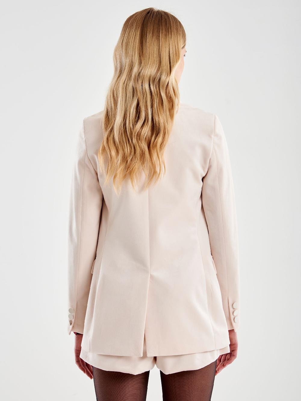 Vicolo Blazer Velluto con Reverse Satin Bianco Pezzi Unici