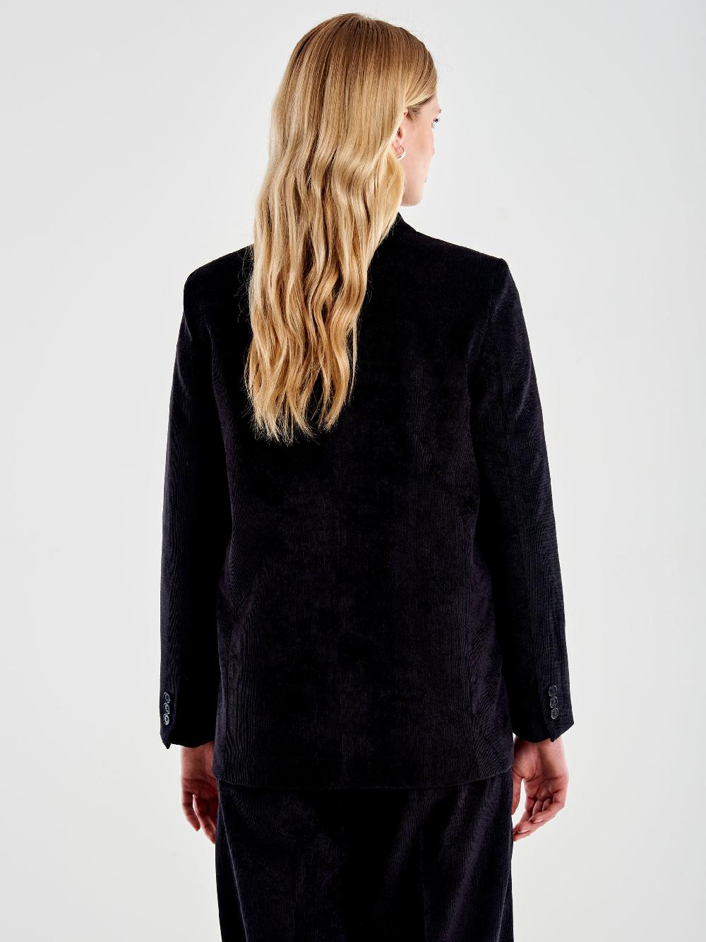 Vicolo Blazer in Velluto Doppiopetto Nero Soddisfazione Garantita