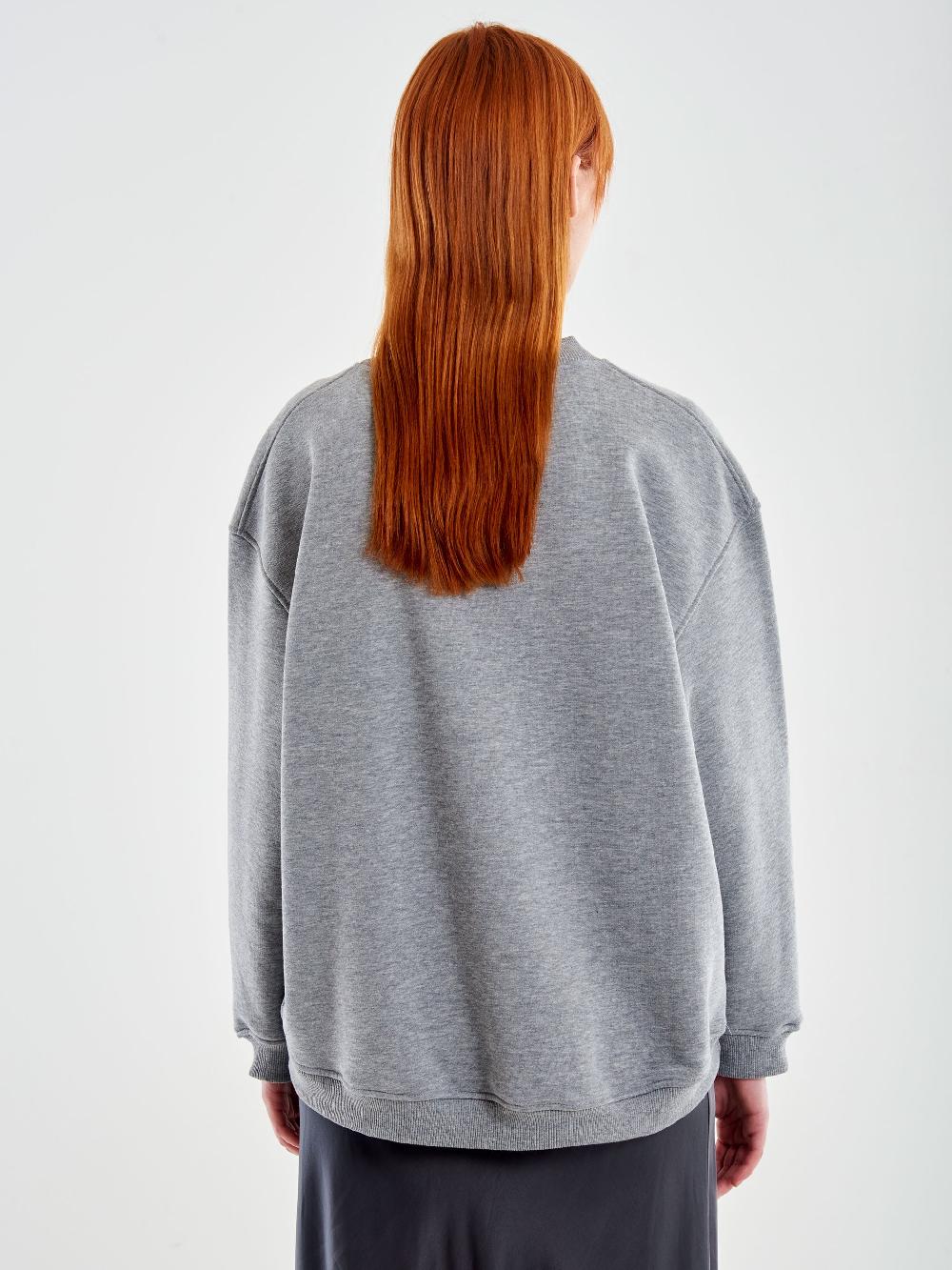Vicolo Felpa Oversized Wild Life Grigio Shopping Online
