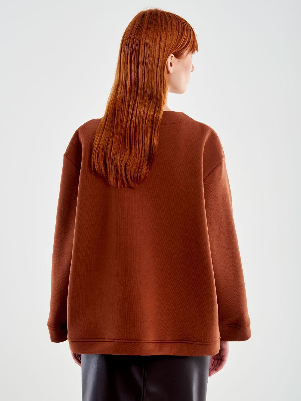 Vicolo Cardigan in Felpa con Patch e Spille Marrone Affare Del Giorno