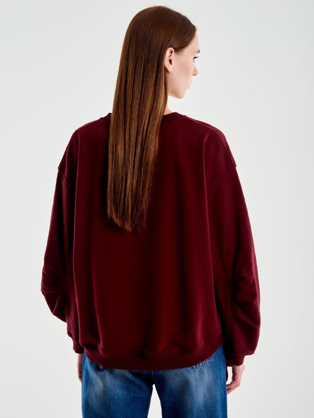 Vicolo Felpa Oversized Varsity Bordeaux Convenienza