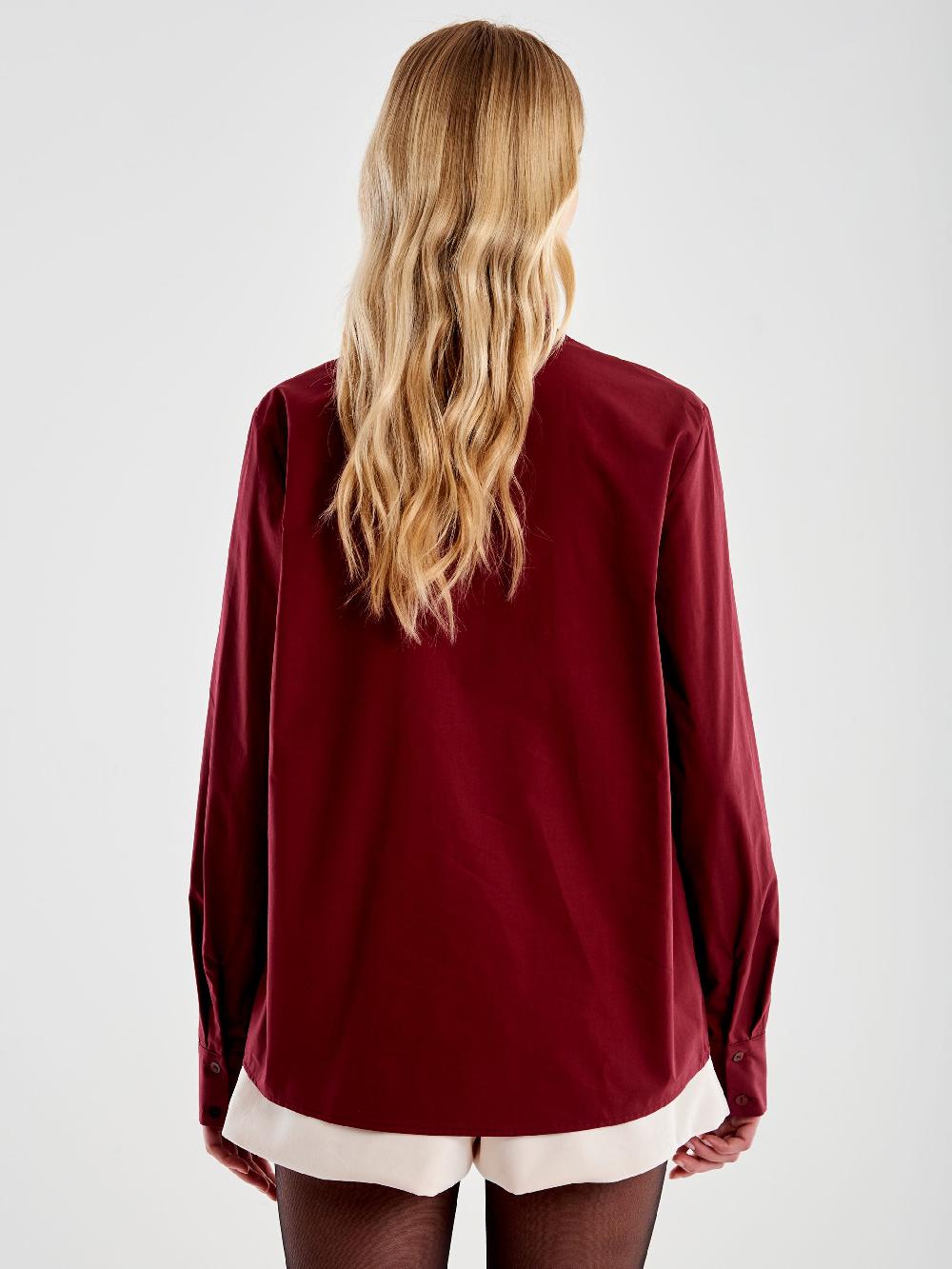 Vicolo Camicia con Fiocco e Cabochon Bordeaux In Vendita
