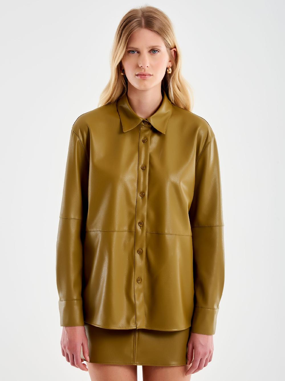 Vicolo Camicia Effetto Pelle Militare Saldi