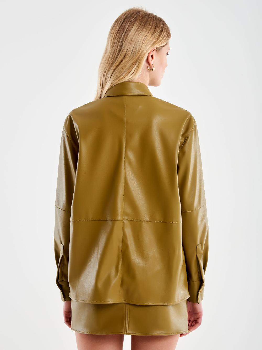 Vicolo Camicia Effetto Pelle Militare Saldi