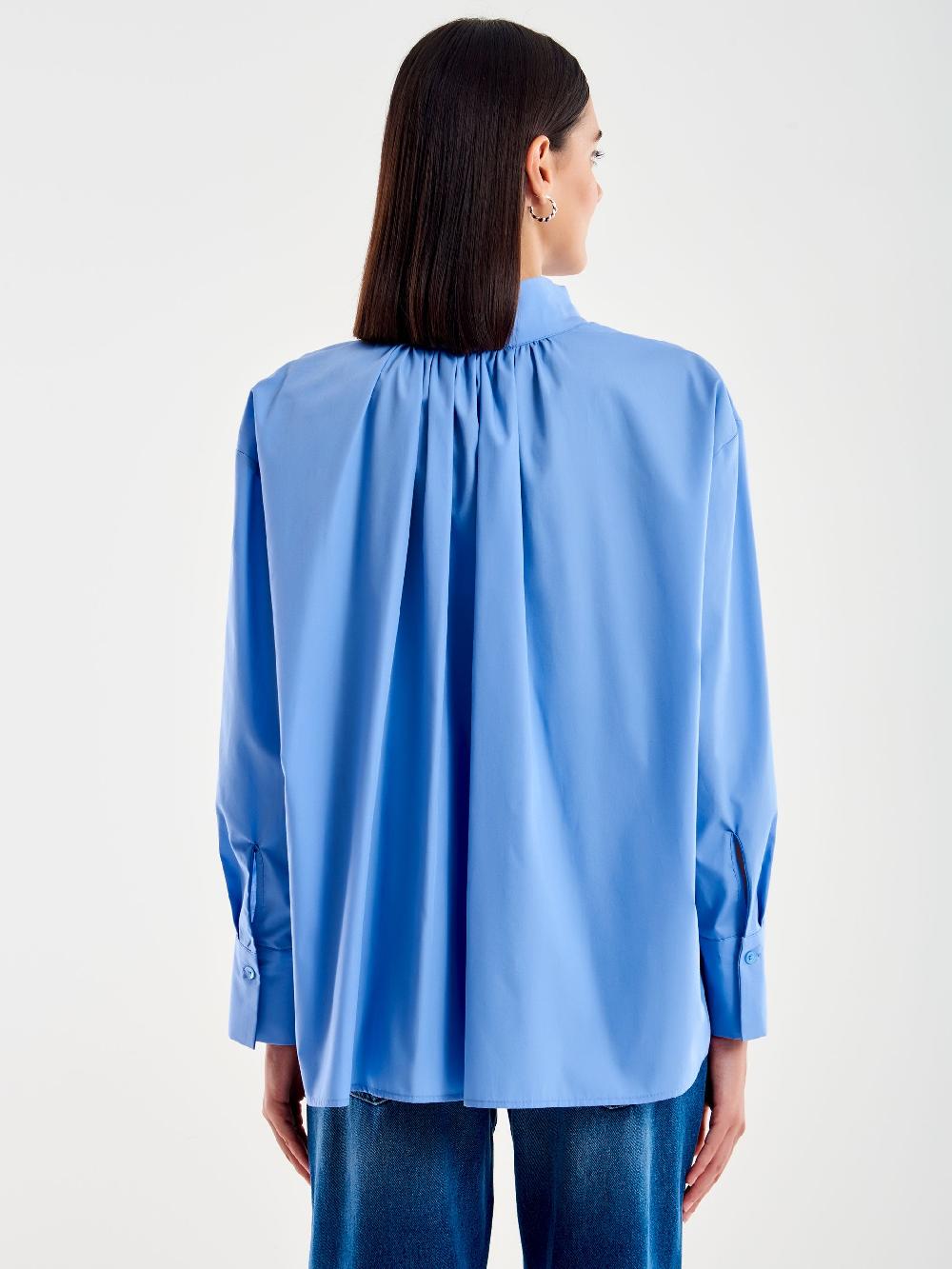 Vicolo Camicia Scollo Profondo e Laccetto Azzurro Vendita Calda