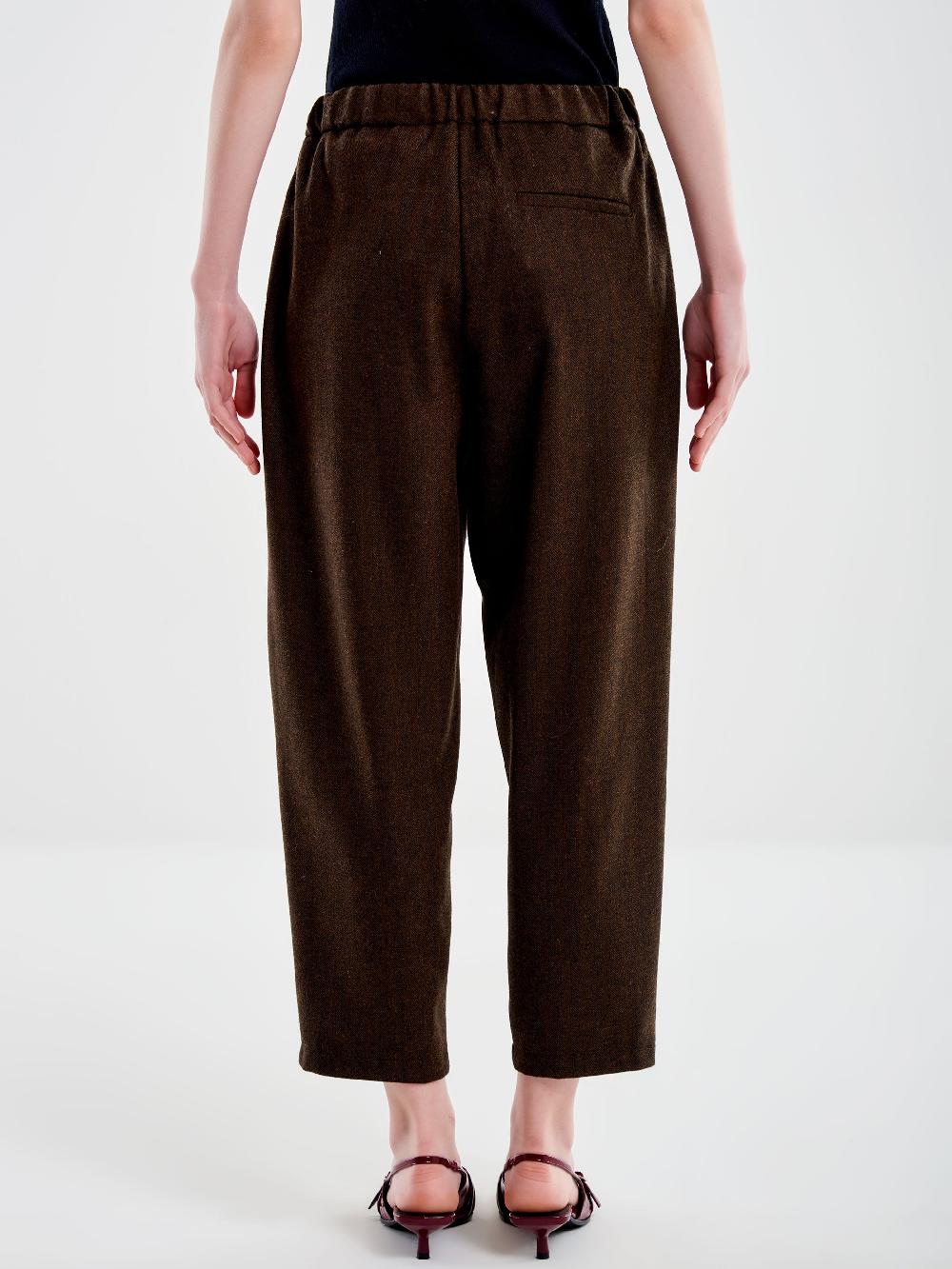 Vicolo Pantalone Carrot Fit Fesco di Lana Spinato – Vicolo Vendite Flash