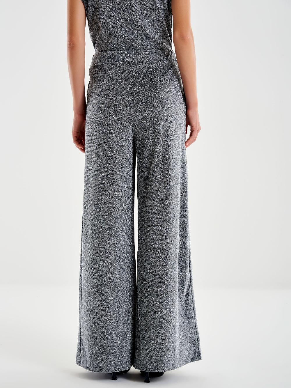 Vicolo Pantalone Ampio Lurex Grigio Italia