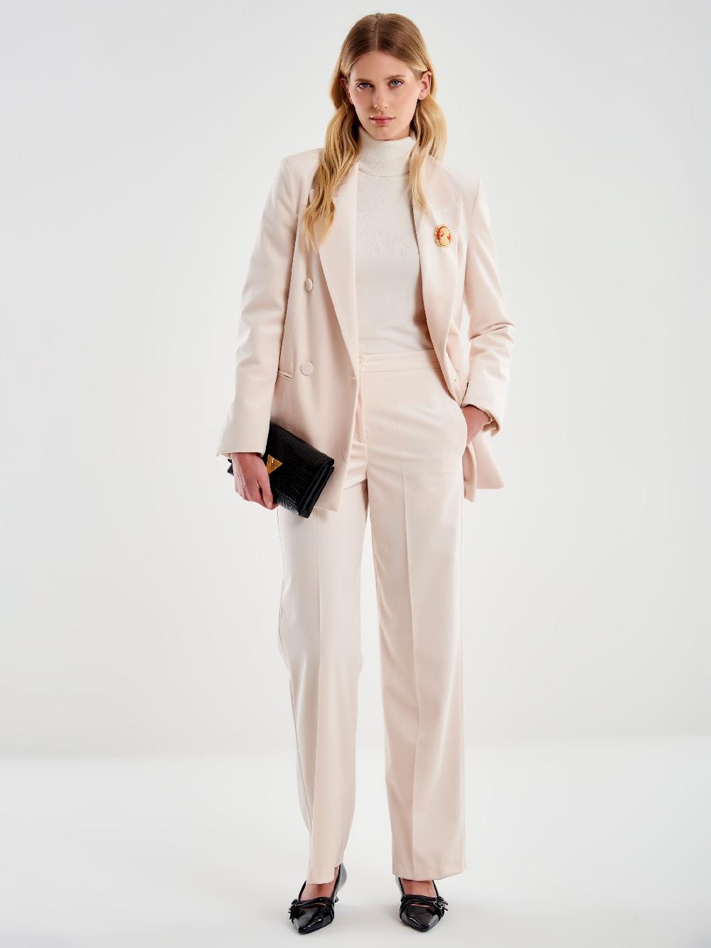 Vicolo Pantalone in Velluto Bianco In Linea