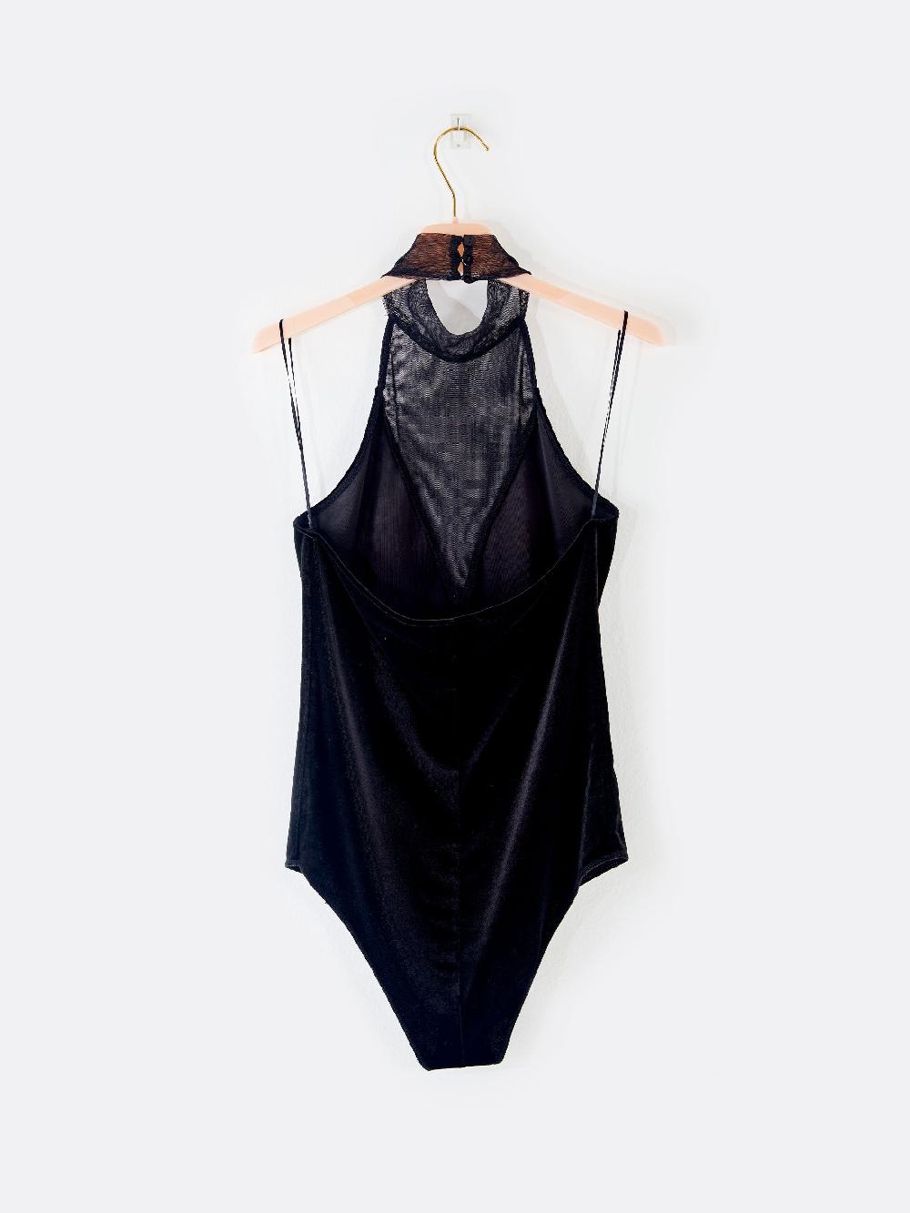 Vicolo Body in Tulle e Velluto Nero Offerte