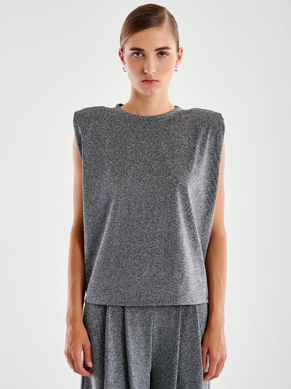 Vicolo Canotta con Spalline Lurex Grigio Vendita Economica