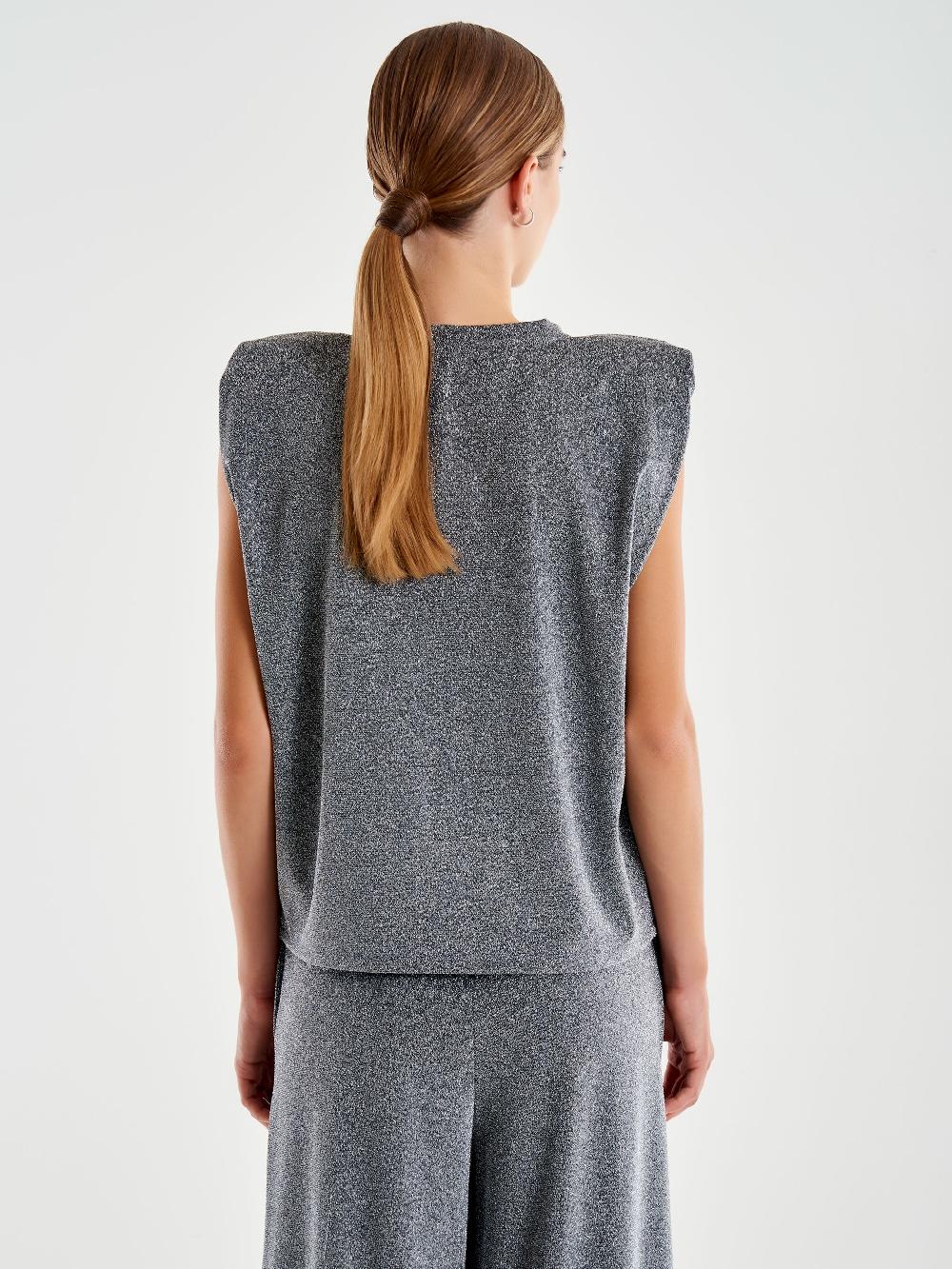 Vicolo Canotta con Spalline Lurex Grigio Vendita Economica