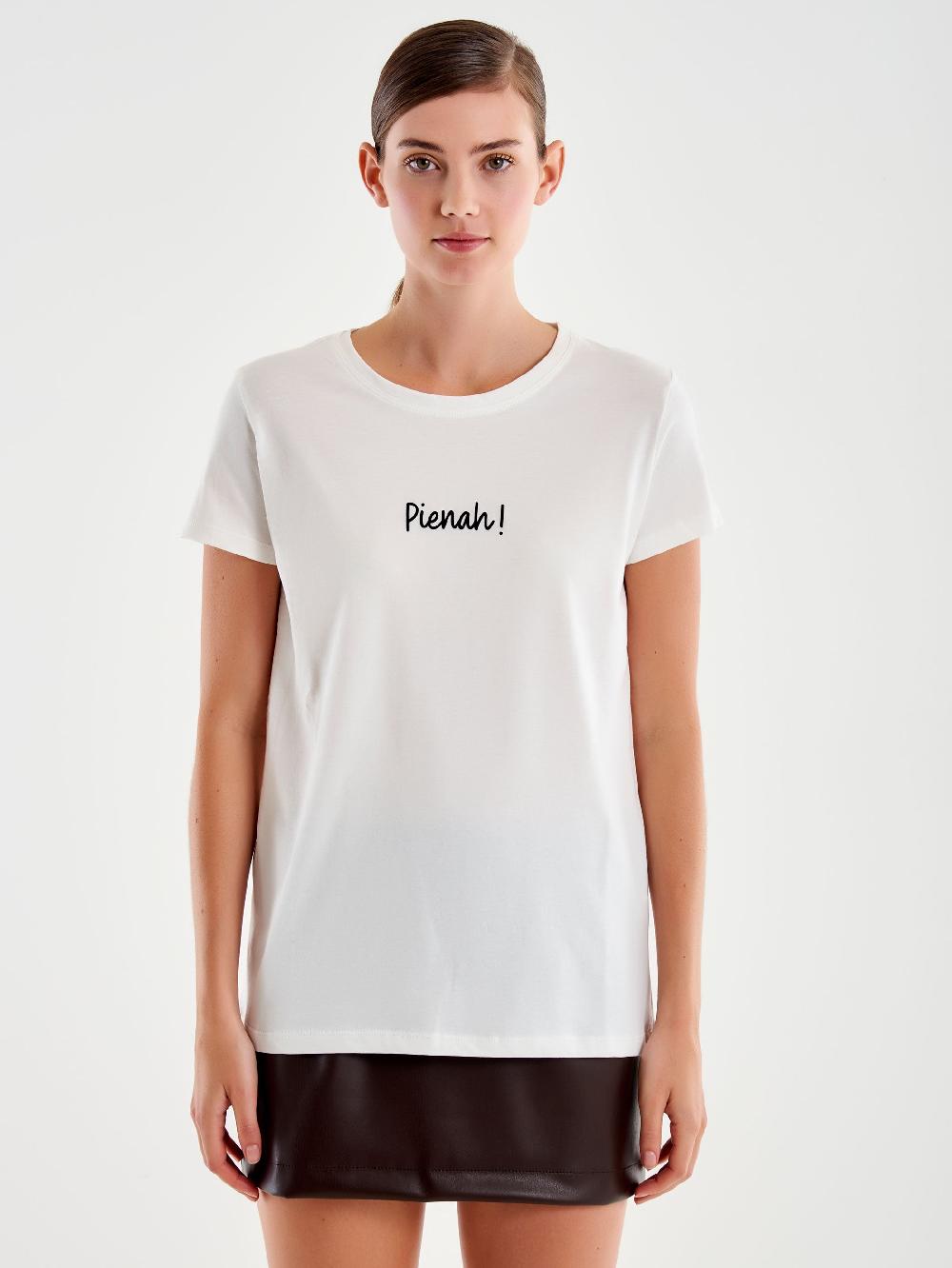 Vicolo T- Shirt Ricamo "pienah" Bianco Vendite Flash