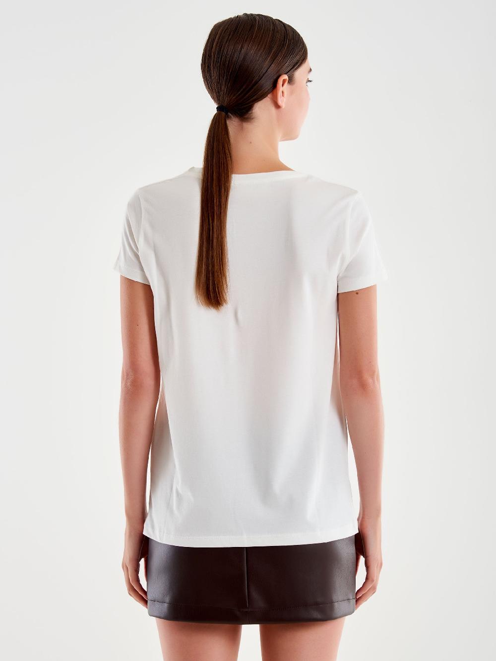 Vicolo T- Shirt Ricamo "pienah" Bianco Vendite Flash