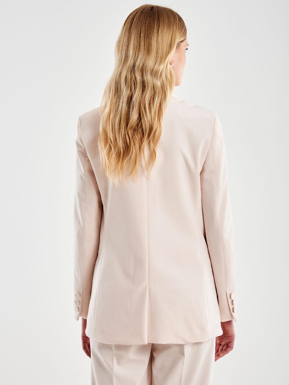 Vicolo Blazer Velluto con Spilla Bianco Smaltimento dello stoccaggio