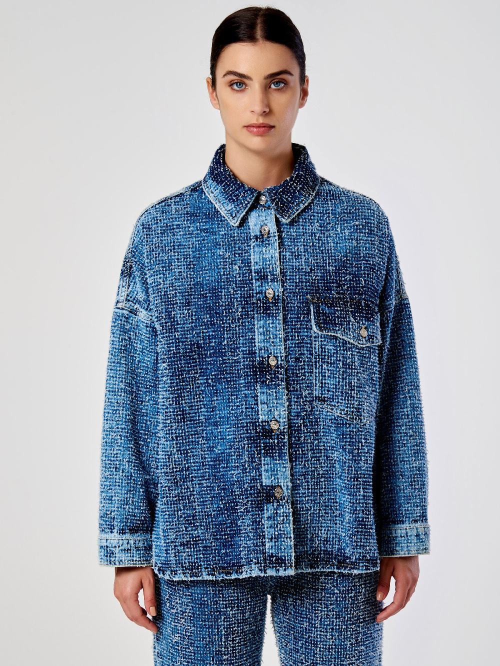Vicolo Camicia in Denim OverBlu Negozi Online