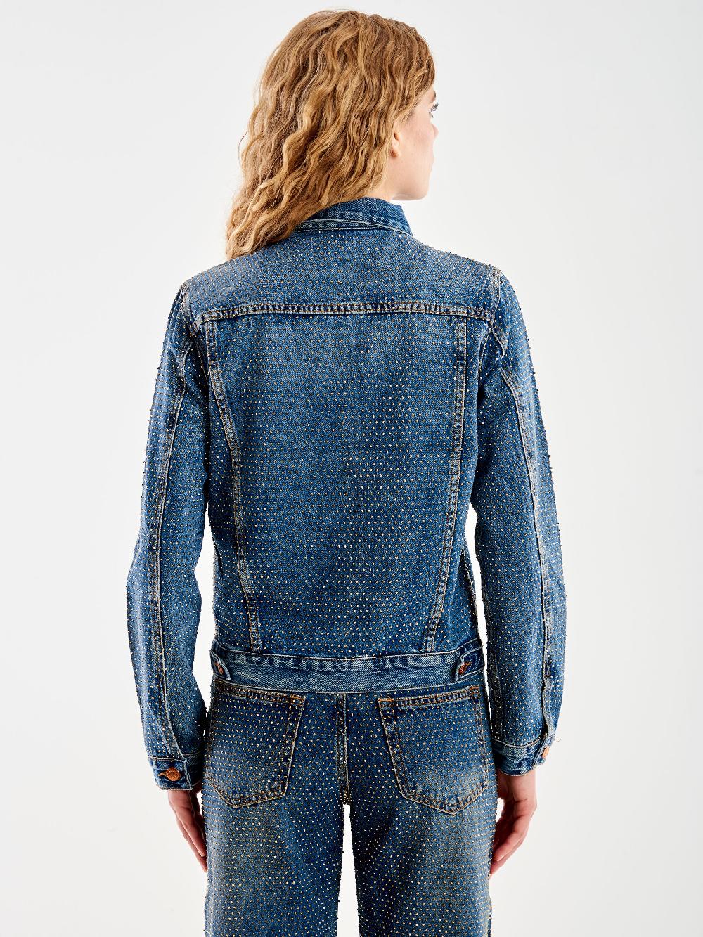 Vicolo Giacca Jeans e Strass Blu Acquista Ora
