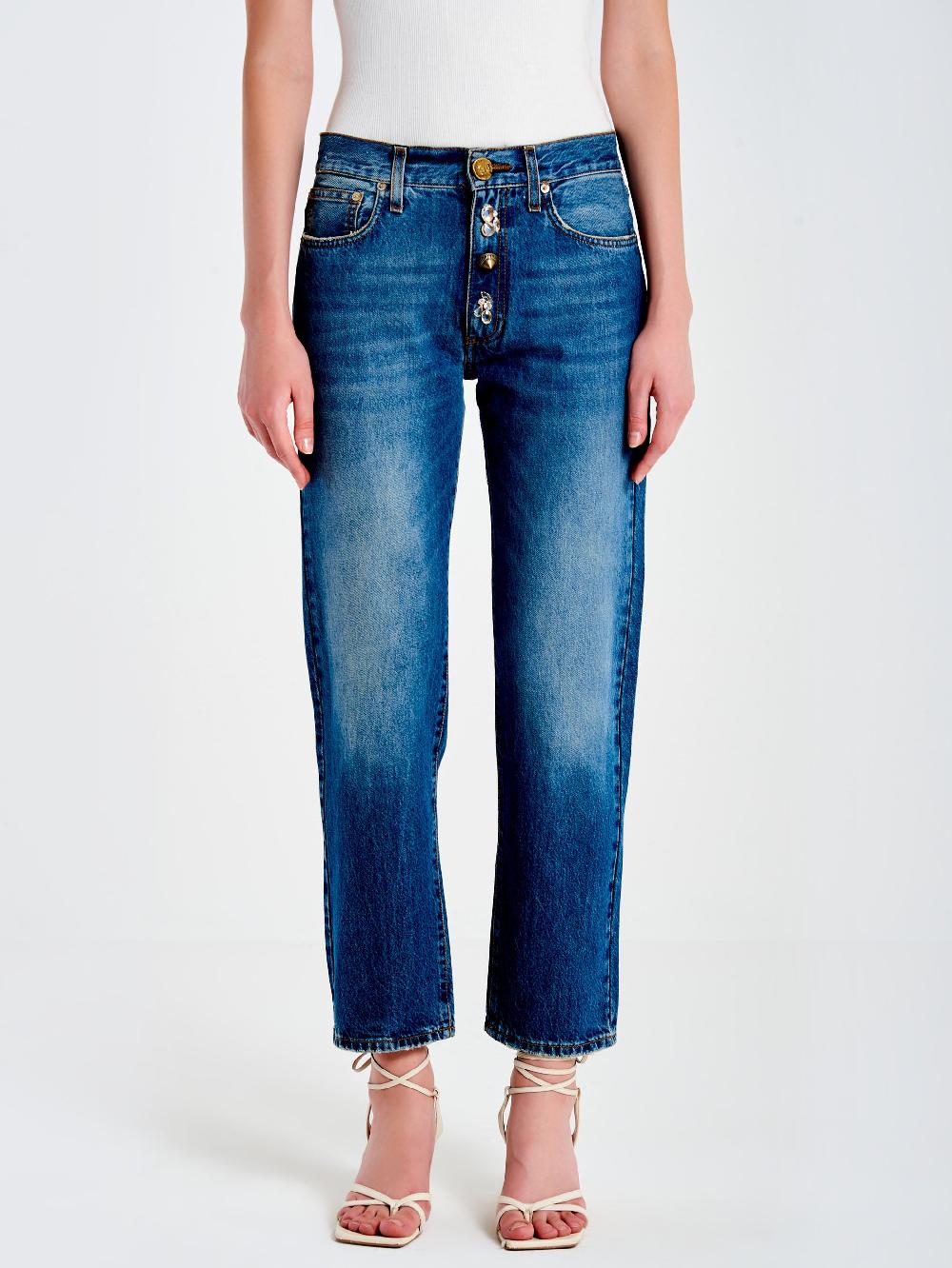 Vicolo Jeans Zoe Bottoni Gioiello BaggyBlu Economico