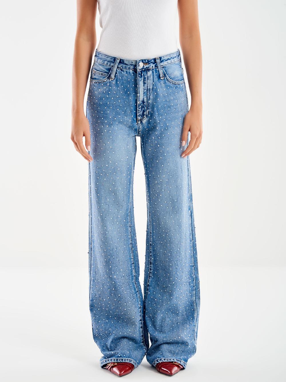 Vicolo Jeans Amber con Strass Blu Online