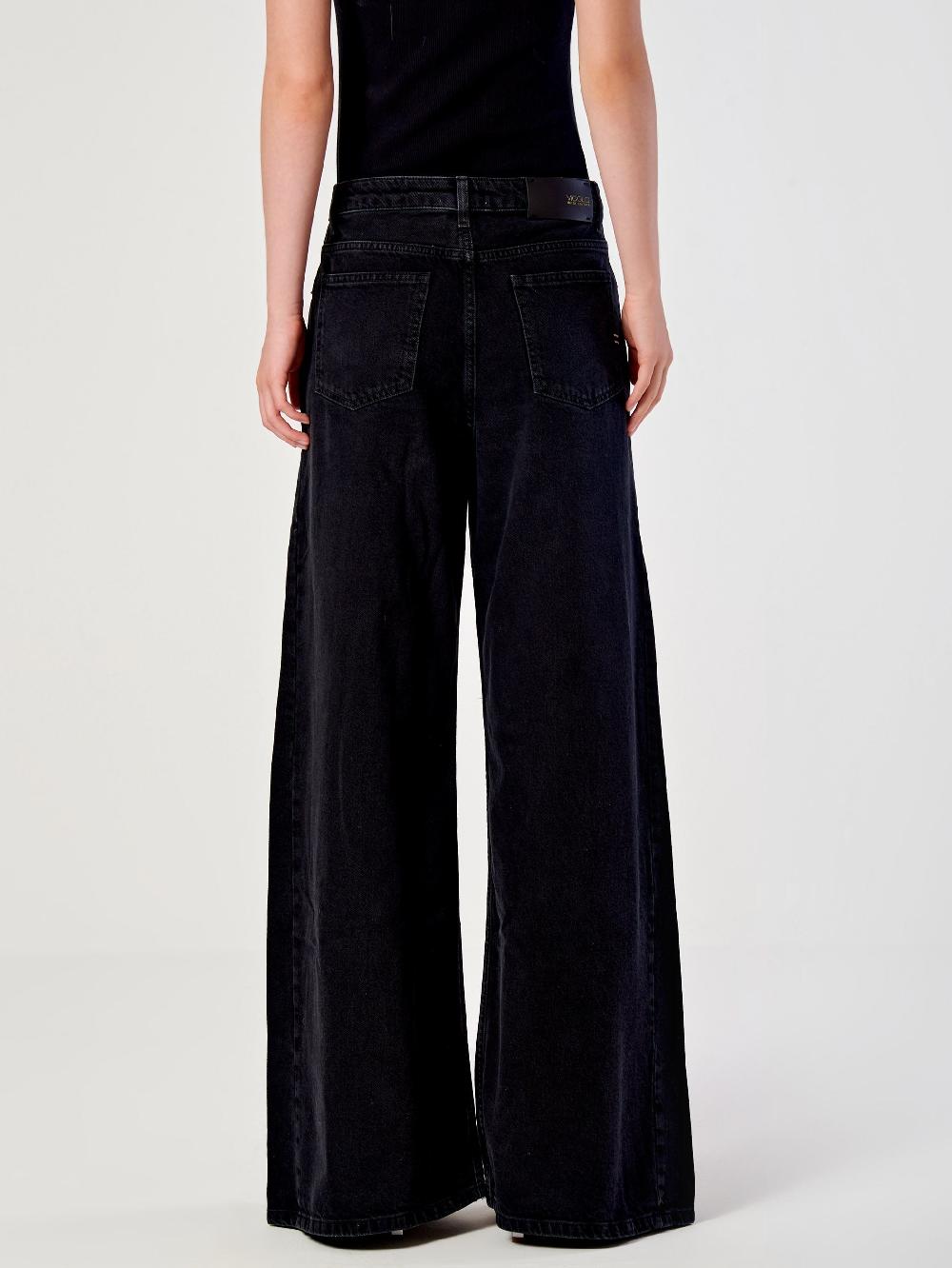 Vicolo Jeans Ampio con Pence Nero Offerte