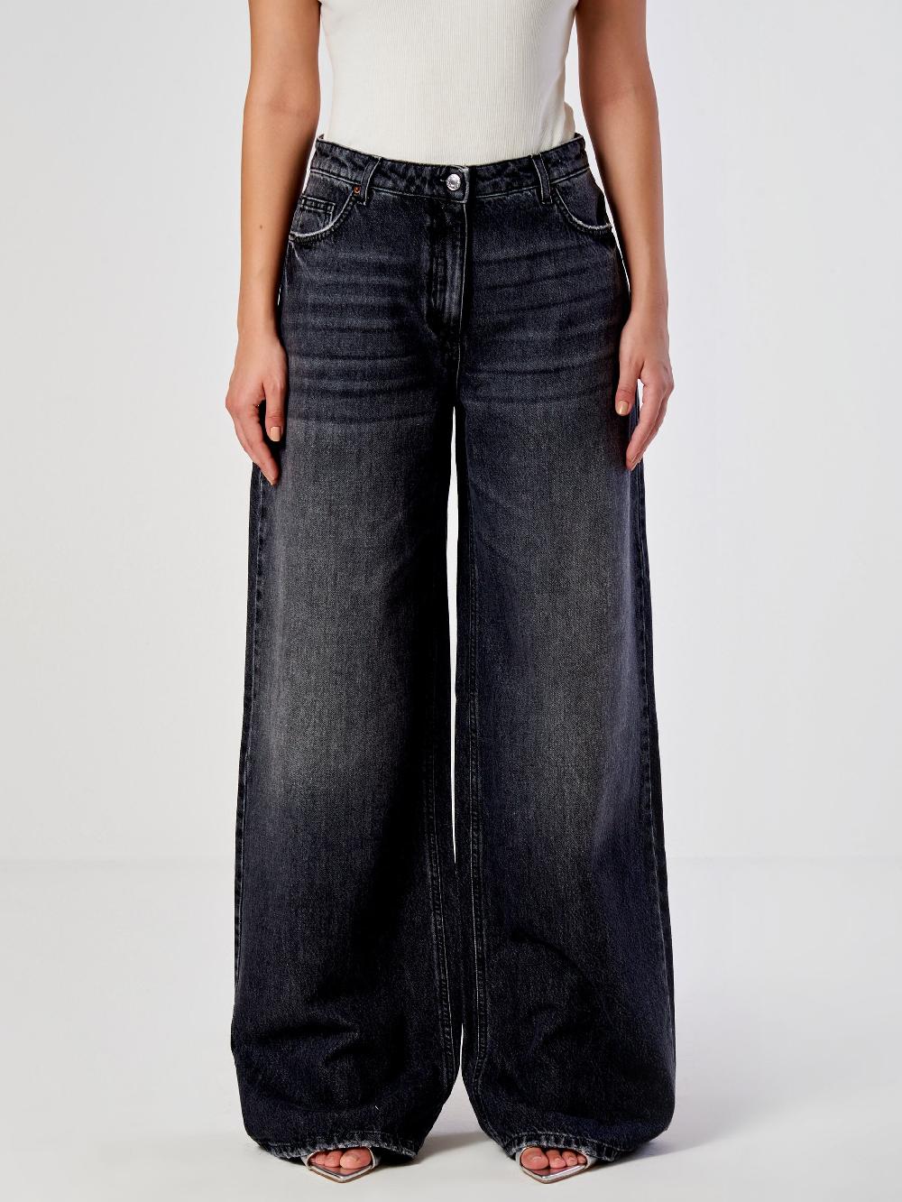 Vicolo Jeans Icon Lexie GrigioNero Saldi Di Fabbrica
