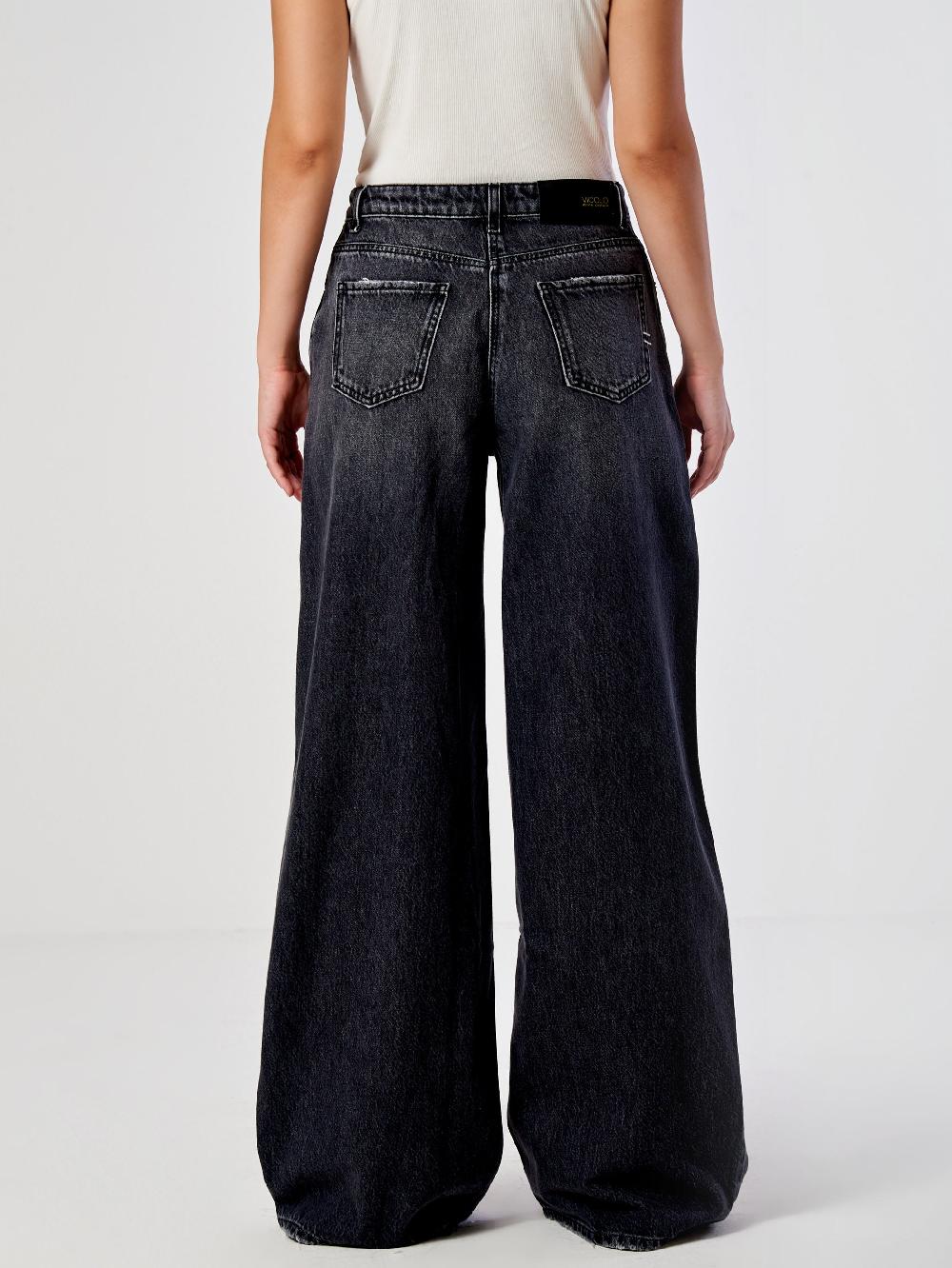 Vicolo Jeans Icon Lexie GrigioNero Saldi Di Fabbrica