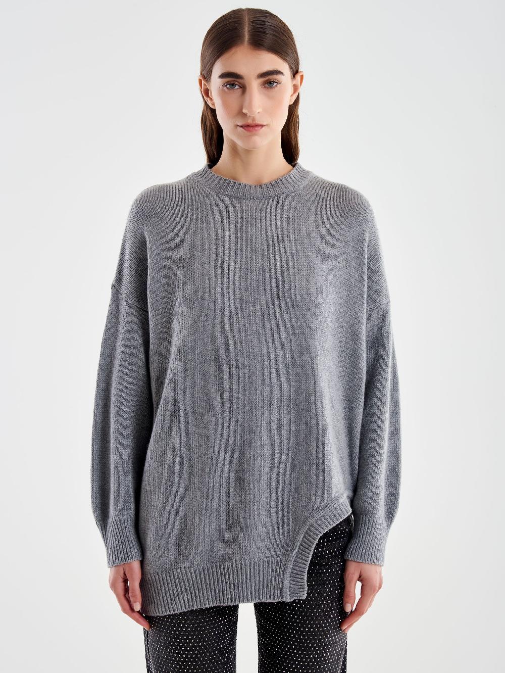 Vicolo Pull Girocollo Cut Out Grigio Spedizione gratuita